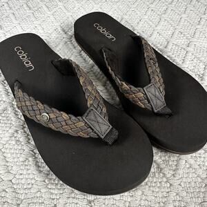 New Women's Chocolate Cobian Braided Bounce Flip Flops Sandals Size 8